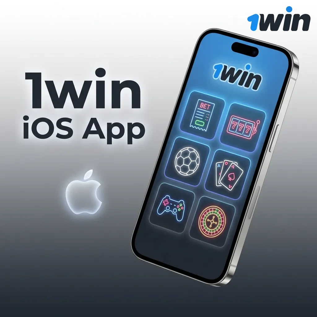 1win iOS app interface showing sports betting and casino features on iPhone and iPad devices