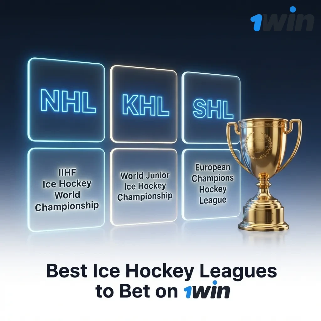 Ice hockey players competing in a professional league game available for betting on 1win platform