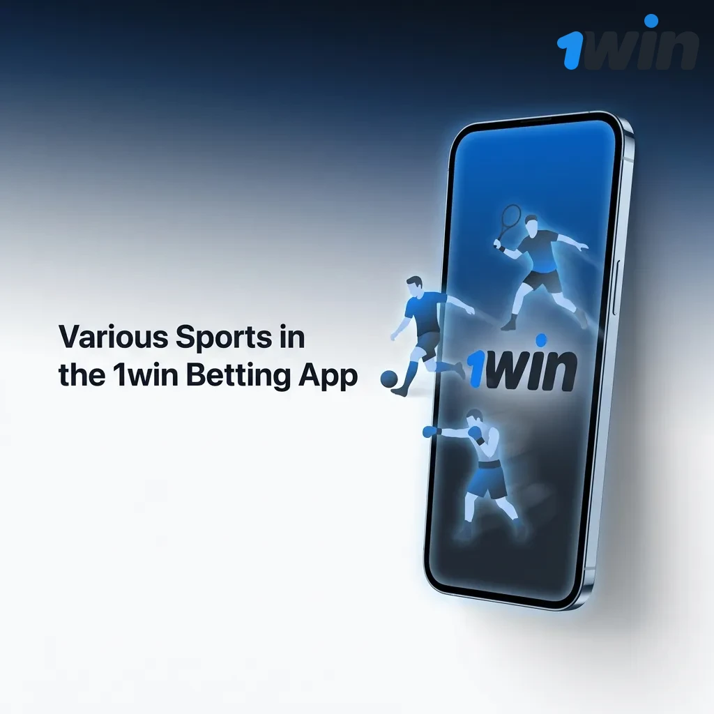 1win betting app interface showing multiple sports options including cricket, football, tennis, and eSports for Indian players